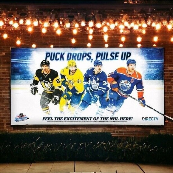 2023 DIRECTV NHL Hockey Center Ice Vinyl Banner 2'x5' Crosby Matthews McDavid - Picture 2 of 3